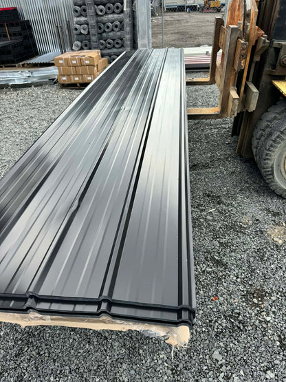 25 Gauge Rib Metal Roofing Panels in RAL Matching Black and Gray Colors for Lake Stevens