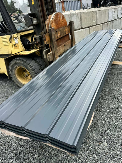 25 Gauge Rib Metal Roofing Panels in RAL Matching Black and Gray Colors for Lake Stevens