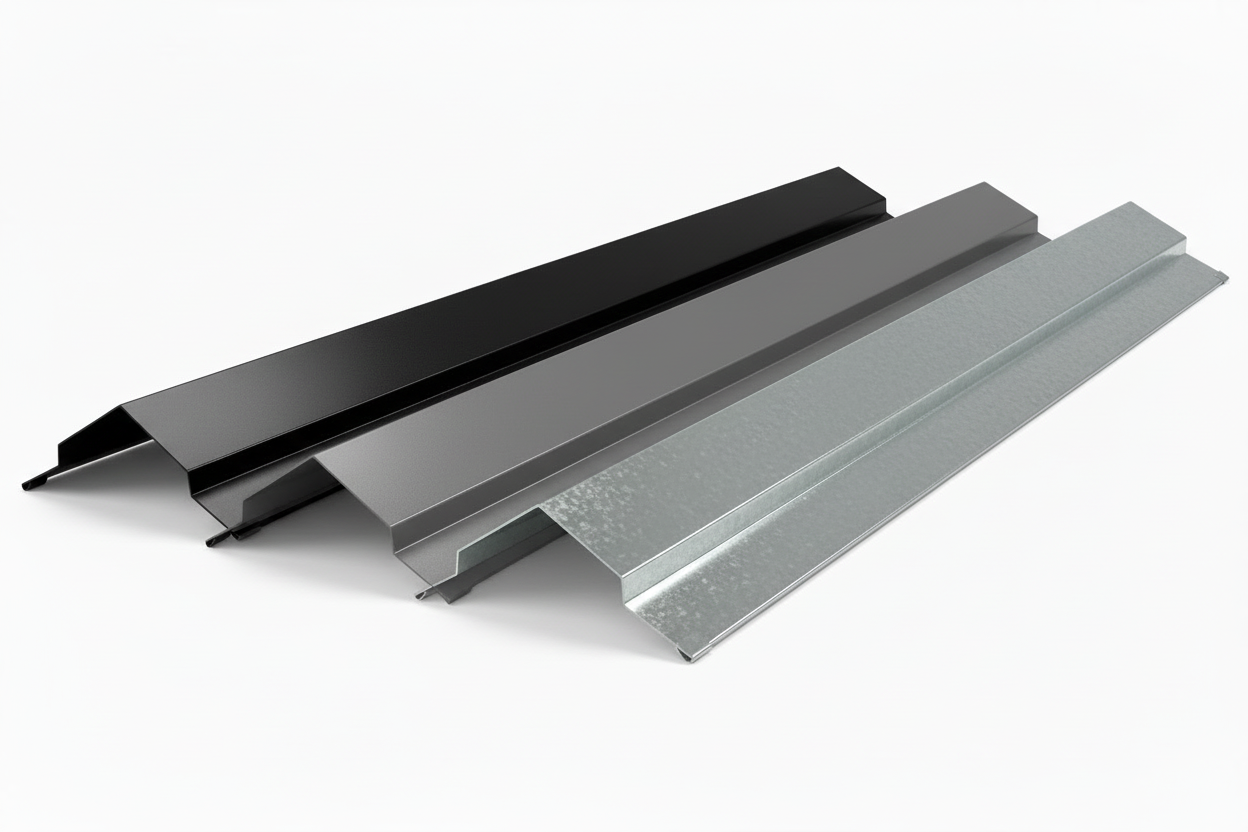 10 ft Corrugated Metal Ridge Cap Flashing 10 Foot – Black, Gray, Galvanized