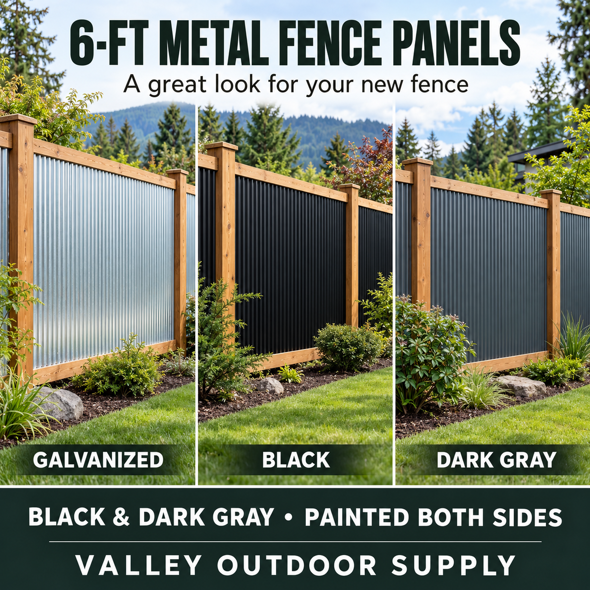 Gray RAL 7016 - Corrugated 36" wide - painted both sides for fences 29Gauge