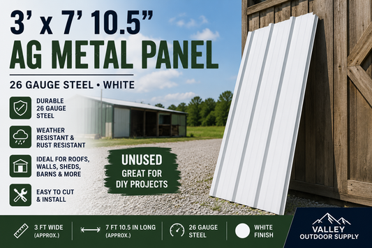 AG Rib Metal Roofing Panel – 3' x 7' 10.5" – 26 Gauge Steel