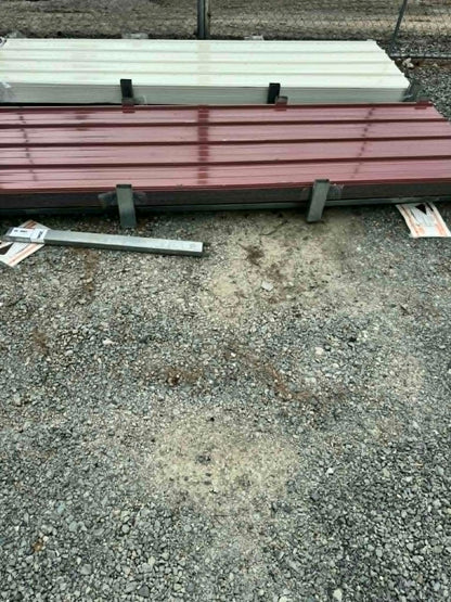 10FT x 3FT Red Galvanized Metal Ribbed Roofing / Siding Panels, 25 Gauge