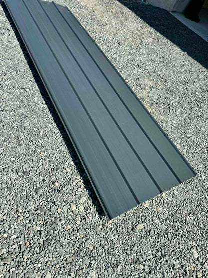 Grey Ribbed Metal Roofing
