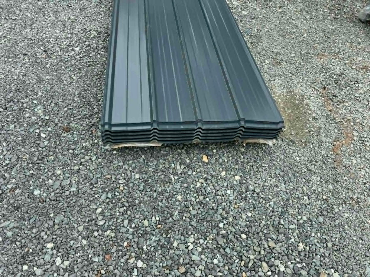 Grey Ribbed Metal Roofing