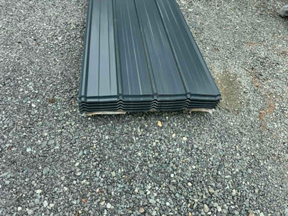 Grey Ribbed Metal Roofing