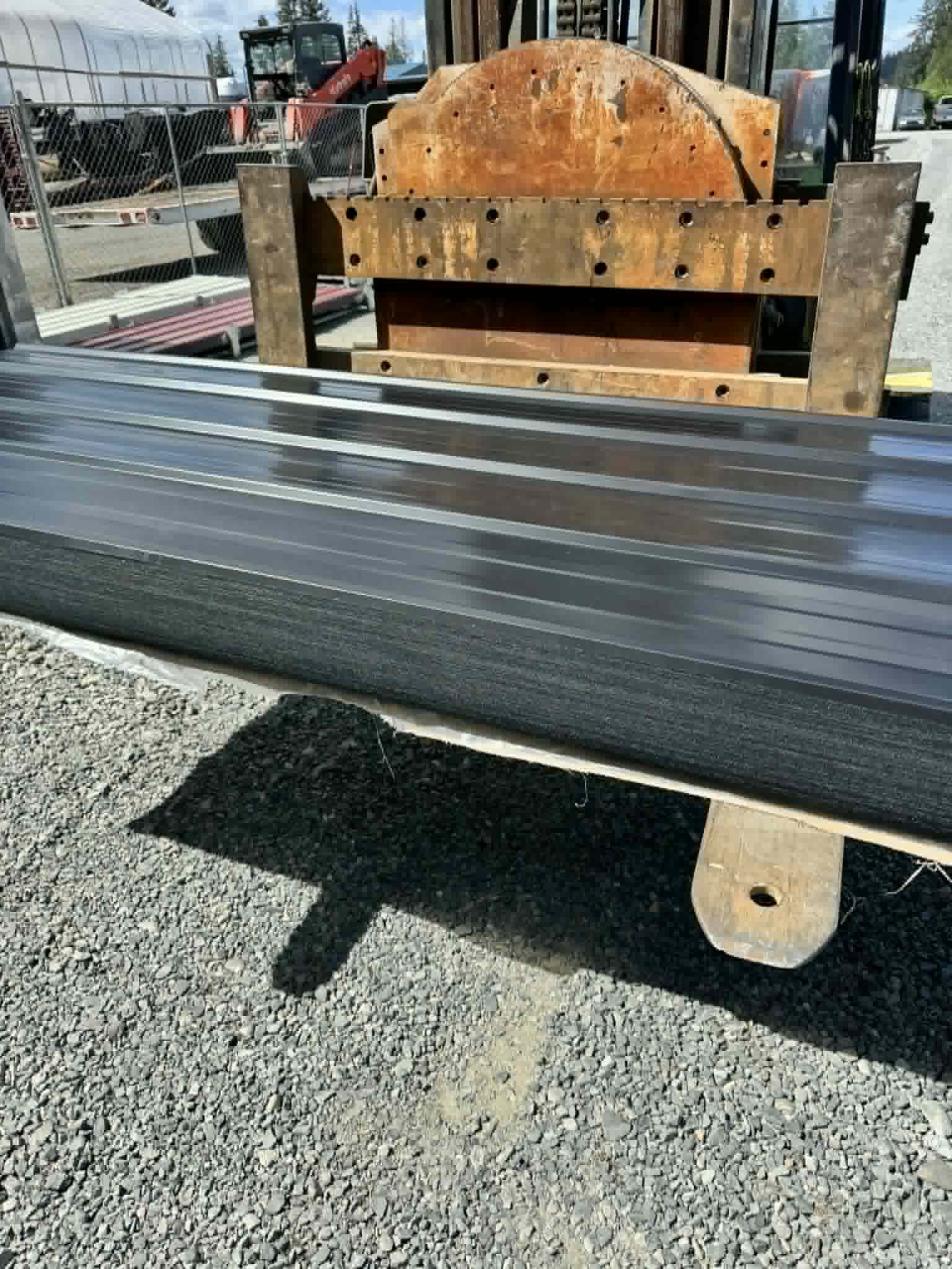 Grey Ribbed Metal Roofing