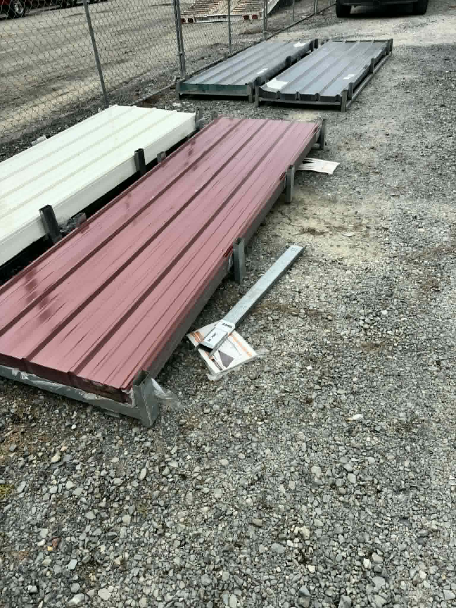 10FT x 3FT Red Galvanized Metal Ribbed Roofing / Siding Panels, 25 Gauge