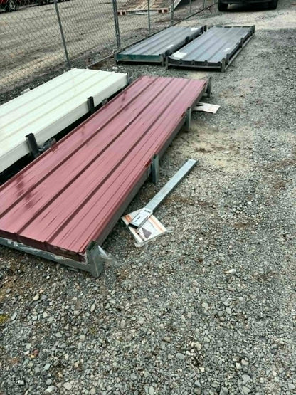 10FT x 3FT Red Galvanized Metal Ribbed Roofing / Siding Panels, 25 Gauge