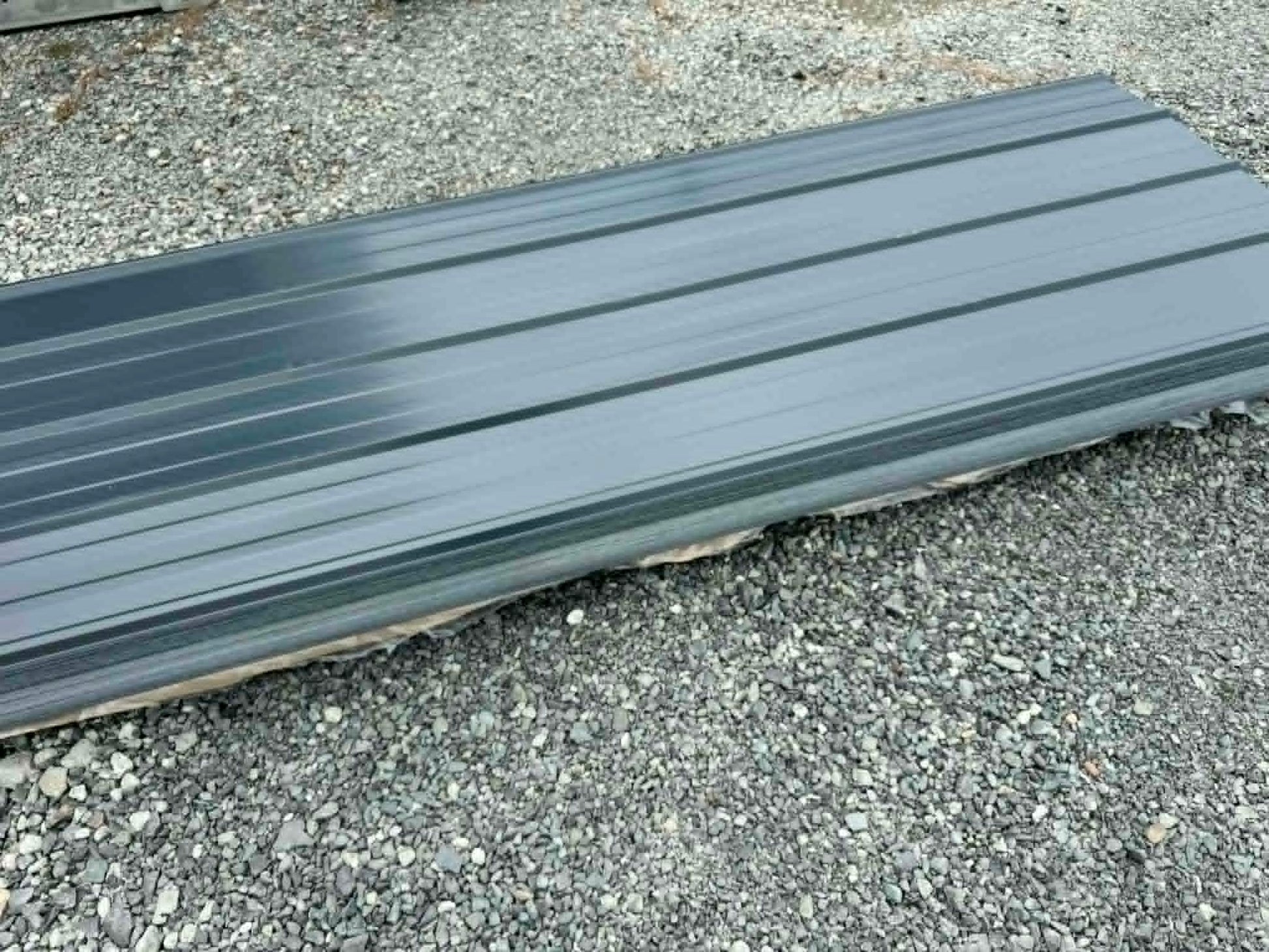 Grey Ribbed Metal Roofing