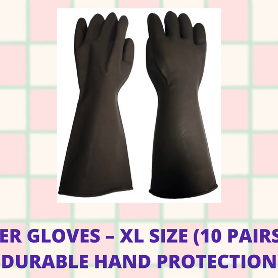 Rubber Gloves &ndash; XL Size (10 Pairs) for Durable Hand Protection by@Outfy