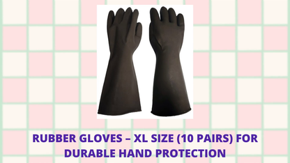 Rubber Gloves &ndash; XL Size (10 Pairs) for Durable Hand Protection by@Outfy