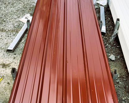 10FT x 3FT Red Galvanized Metal Ribbed Roofing / Siding Panels, 25 Gauge